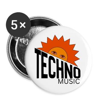 Soleil endormi brillait d’yeux vigilants - Lot de 5 grands badges (56 mm) - blanc - Devant