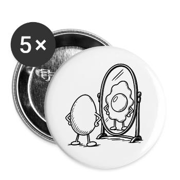 Pun with egg - Buttons large 2.2''/56 mm (5-pack) - white - Front