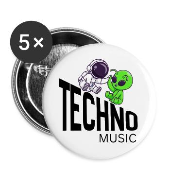 Cosmic Buddy : Astronaute & Alien - Lot de 5 grands badges (56 mm) - blanc - Devant