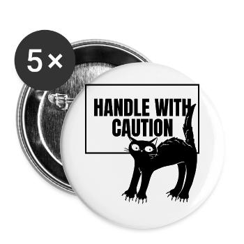 T-shirt de prudence pour chat - Lot de 5 grands badges (56 mm) - blanc - Devant