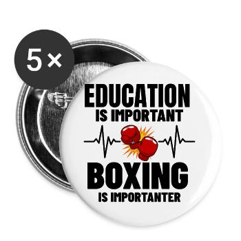 Funny Boxing Gift for Boxer and Boxing Coach - Buttons large 2.2''/56 mm (5-pack) - white - Front