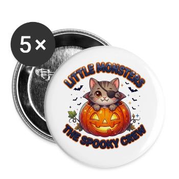 Petits Monstres : L’Équipage Effrayant - Lot de 5 grands badges (56 mm) - blanc - Devant