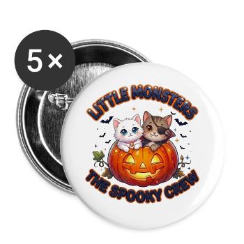 Little Monsters The Spooky Crew - Buttons groß 56 mm (5er Pack) - Weiß - Vorne