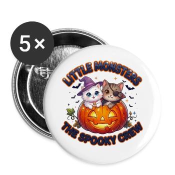 Little Monsters The Spooky Crew - Buttons groß 56 mm (5er Pack) - Weiß - Vorne