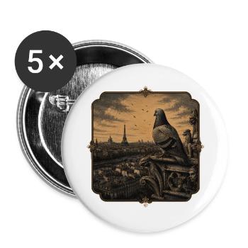  Funny Taubenzüchter Taubensport Brieftaube Herz - Buttons groß 56 mm (5er Pack) - Weiß - Vorne