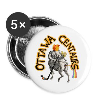 Regenbogenzentaur - Buttons groß 56 mm (5er Pack) - Weiß - Vorne