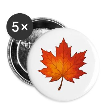 Herbstblatt Farbverlauf - Buttons groß 56 mm (5er Pack) - Weiß - Vorne
