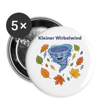 Kleiner Wirbelwind Herbsttanz - Buttons groß 56 mm (5er Pack) - Weiß - Vorne