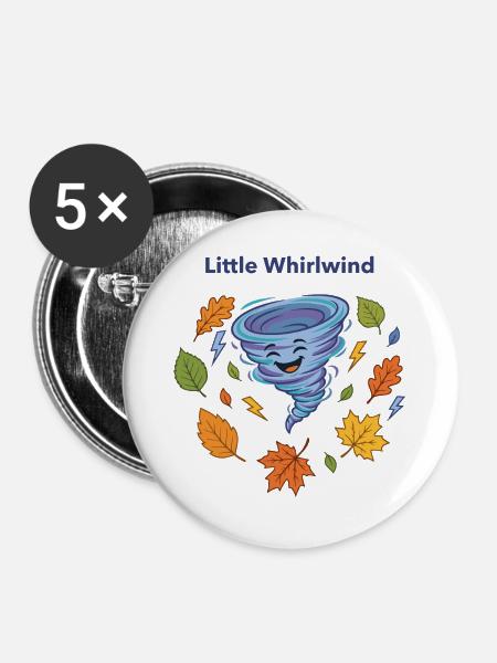 Kleiner Wirbelwind Herbstzauber - Buttons groß 56 mm (5er Pack) - Weiß