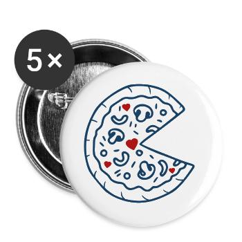 Pizza-Dad-Shirt, lustiges neues Dad-Pizza-Geschenk - Buttons groß 56 mm (5er Pack) - Weiß - Vorne