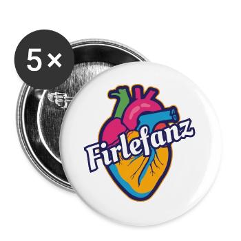 Firlefanz - Buttons groß 56 mm (5er Pack) - Weiß - Vorne