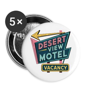 Desert View Motel - Buttons groß 56 mm (5er Pack) - Weiß - Vorne