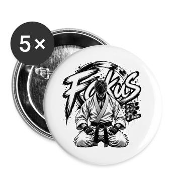 Fokus-Kampfsport - Buttons groß 56 mm (5er Pack) - Weiß - Vorne