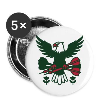 Adler Dartpfeile Logo - Buttons groß 56 mm (5er Pack) - Weiß - Vorne