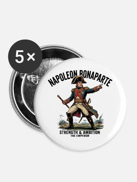 Napoleon Bonaparte - Buttons groß 56 mm (5er Pack) - Weiß
