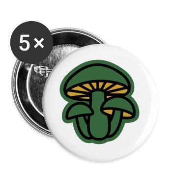 Wald Pilze Natur Icon - Buttons groß 56 mm (5er Pack) - Weiß - Vorne