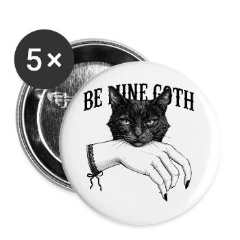 Nachtkatze Handzeichnung - Buttons groß 56 mm (5er Pack) - Weiß - Vorne