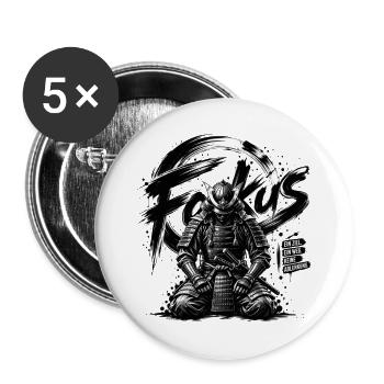 Focus Samurai - Buttons groß 56 mm (5er Pack) - Weiß - Vorne