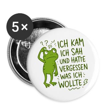 Ich kam ich sah und hatte vergessen was ich wollte - Buttons groß 56 mm (5er Pack) - Weiß - Vorne