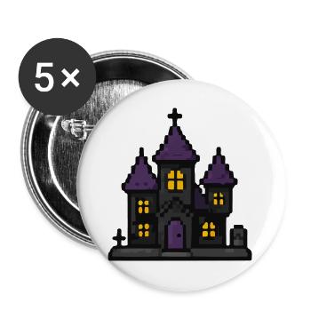 Purpurnacht-Spukhaus - Buttons groß 56 mm (5er Pack) - Weiß - Vorne
