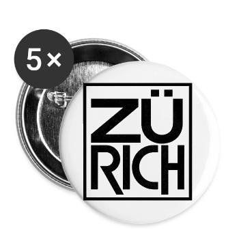 Zürich Schweiz - Buttons groß 56 mm (5er Pack) - Weiß - Vorne