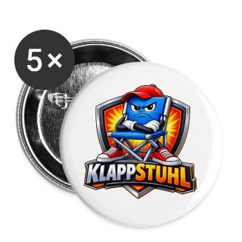Klapstuhl Kämpfer Logo - Buttons groß 56 mm (5er Pack) - Weiß - Vorne