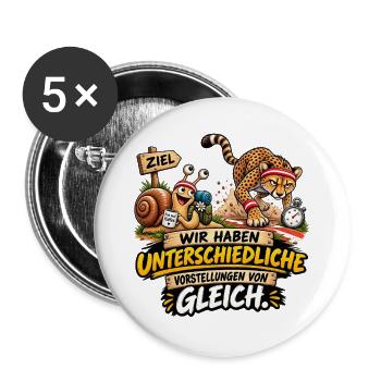 Wettbewerb Marathon Laufen Sport Gleichheit  - Buttons groß 56 mm (5er Pack) - Weiß - Vorne
