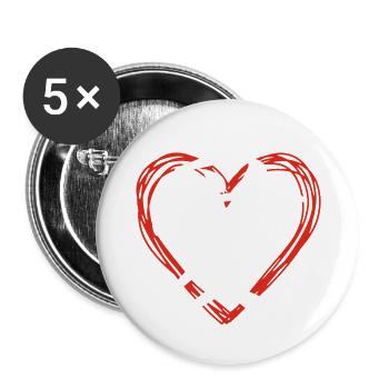 Das Wort Liebe im Japanischen (weiß) - Buttons groß 56 mm (5er Pack) - Weiß - Vorne