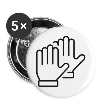 Symbol der Schutzhandschuhe - Buttons groß 56 mm (5er Pack) - Weiß - Vorne