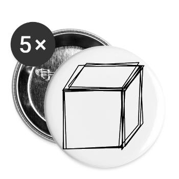 Bauklotz handgezeichnet - Buttons groß 56 mm (5er Pack) - Weiß - Vorne