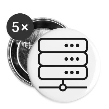 Server-Racklinien-Symbol - Buttons groß 56 mm (5er Pack) - Weiß - Vorne