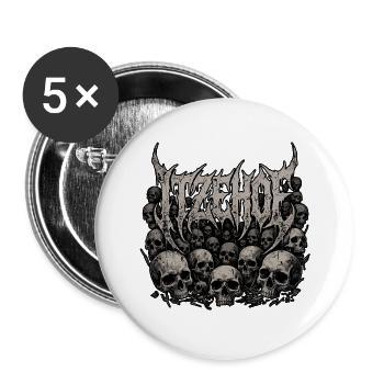 Itzehoe Death Metal - Buttons groß 56 mm (5er Pack) - Weiß - Vorne