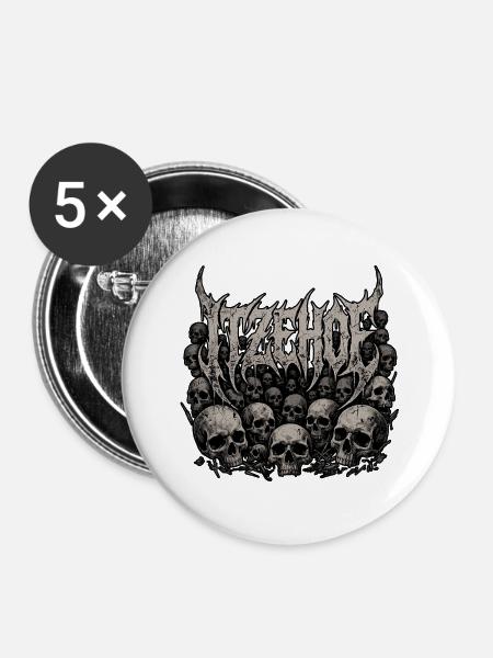 Itzehoe Death Metal - Buttons groß 56 mm (5er Pack) - Weiß