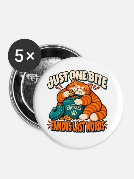 Nur ein Keks - Buttons groß 56 mm (5er Pack) - Weiß