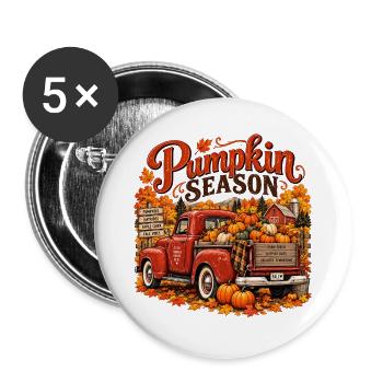 A truckload Pumpkin season  - Buttons groß 56 mm (5er Pack) - Weiß - Vorne
