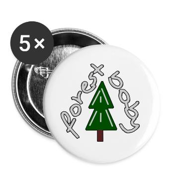 Forest Baby – Kiefer - Buttons groß 56 mm (5er Pack) - Weiß - Vorne