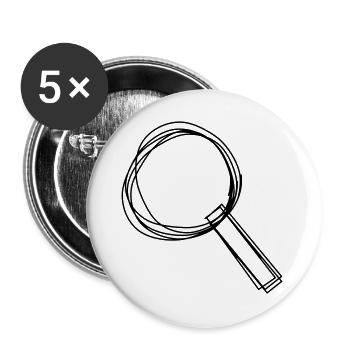 Lupe handgezeichnet - Buttons groß 56 mm (5er Pack) - Weiß - Vorne