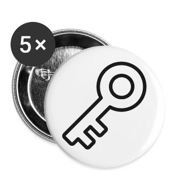 Schlüssel-Sicherheitszeilen-Symbol - Buttons groß 56 mm (5er Pack) - Weiß - Vorne