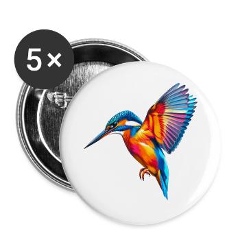 Majestätischer Eisvogel - Buttons groß 56 mm (5er Pack) - Weiß - Vorne