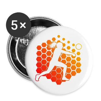Ballsport Geschenkidee für eine Faustballspielerin - Buttons groß 56 mm (5er Pack) - Weiß - Vorne