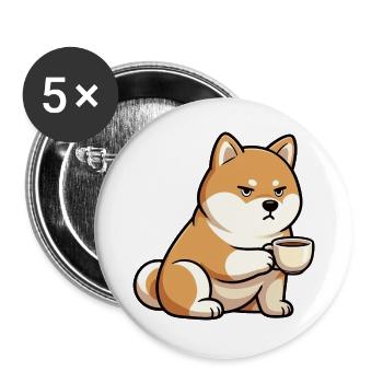 Shiba Inu Shibabesitzer Shibaliebhaber Shiba inus - Buttons groß 56 mm (5er Pack) - Weiß - Vorne