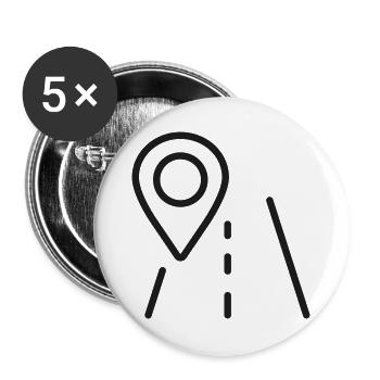 GPS-Straßennavigationslinien-Symbol - Buttons groß 56 mm (5er Pack) - Weiß - Vorne