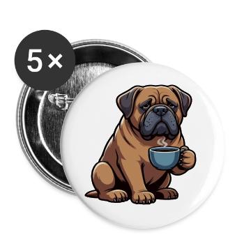 Bordeaux Dogge Bordeauxs Bordeaux Doggen besitzer - Buttons groß 56 mm (5er Pack) - Weiß - Vorne