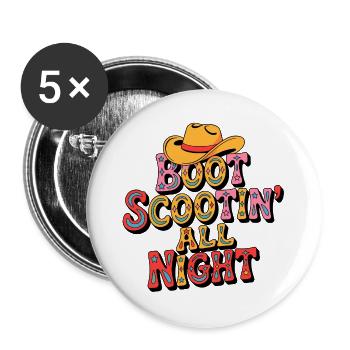 Western Line Dance - Buttons groß 56 mm (5er Pack) - Weiß - Vorne