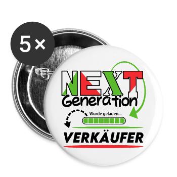 Verkäufer Next Generation Beruf Arbeit Mann Job - Buttons groß 56 mm (5er Pack) - Weiß - Vorne