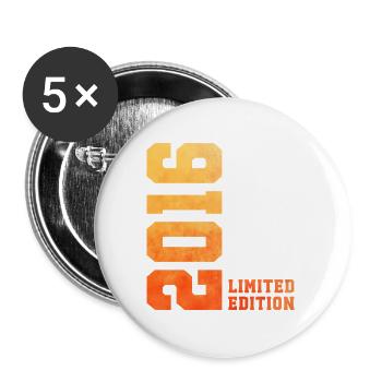 10. Geburtstag limited edition 2016 jahrgang 2016 - Buttons groß 56 mm (5er Pack) - Weiß - Vorne