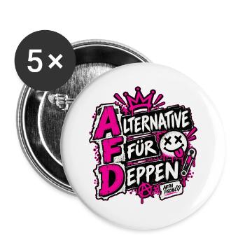 Alternative für Deppen - Buttons groß 56 mm (5er Pack) - Weiß - Vorne