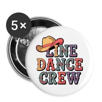 Line Dance Crew - Buttons groß 56 mm (5er Pack) - Weiß - Vorne