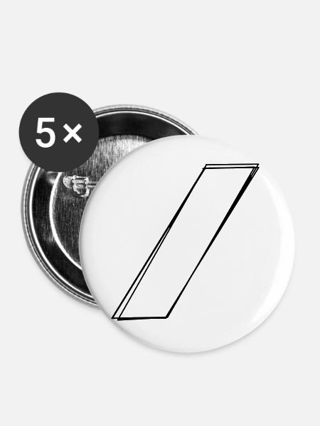 Schrägstrich handgezeichnet - Buttons groß 56 mm (5er Pack) - Weiß