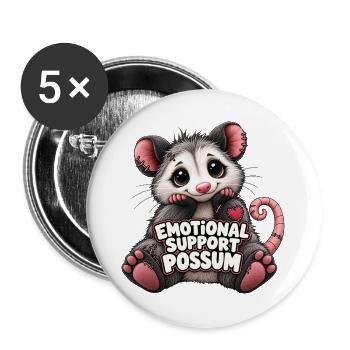 Emotional Support Possum - Buttons groß 56 mm (5er Pack) - Weiß - Vorne